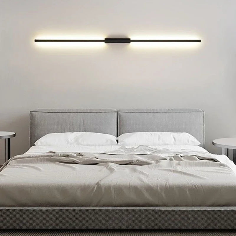 lampes murales led modernes minimaliste noir blanc chaud 60cm 80cm 100cm chambre cuisine salle