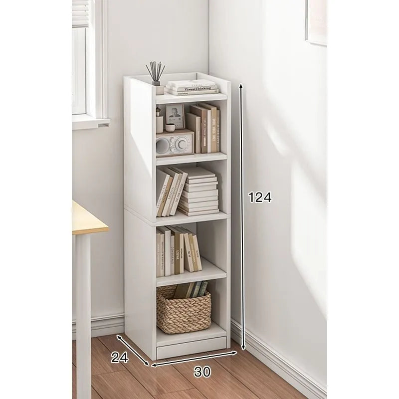 étagère bois moderne minimaliste niveaux blanc brun chambre salon bibliothèque rangement