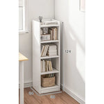 étagère bois moderne minimaliste niveaux blanc brun chambre salon bibliothèque rangement