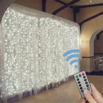 rideau lumineux led blanc doré bleu multicolore points étoile translucide moderne télécommande
