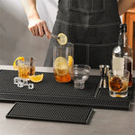 tapis bar moderne noir perforé respectueux environnement adhésif 30x45cm durable imperméable
