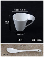 tasse blanc porcelaine moderne respectueux environnement 130ml 200ml 300ml 90ml cuillère dorée gâteau
