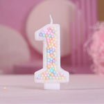 bougies chiffres anniversaire blanc pastel brillantes décoration festive box rangement