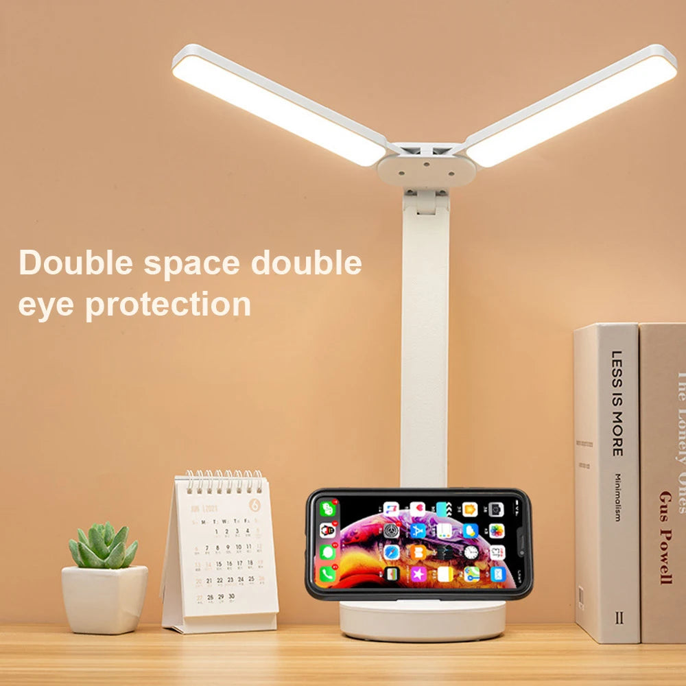 lampe pliable blanc moderne bras articulés led intensité variable usb eye protection chambre nocturne