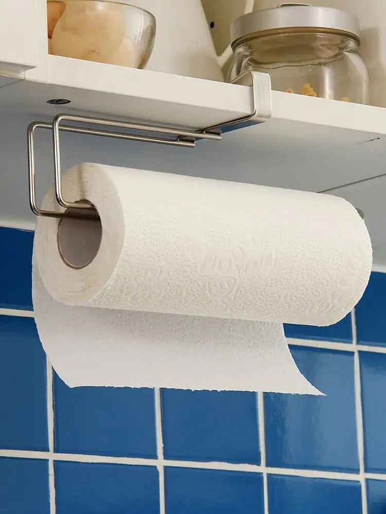 porte serviettes moderne acier inoxydable blanc argenté cuisine respectueux environnement fixations
