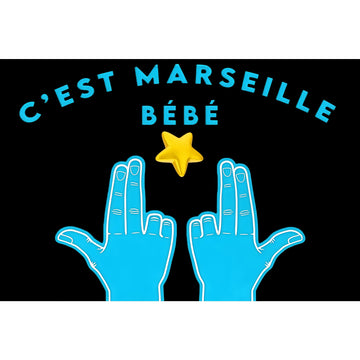 tapis graphique pop art bleu noir main étoile anti dérapant résistant extérieur intérieur porte