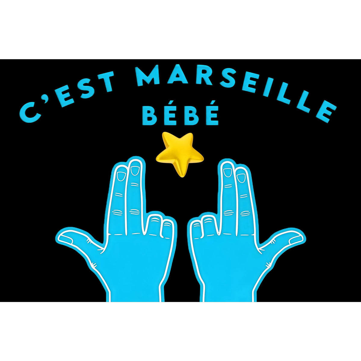 tapis graphique pop art bleu noir main étoile anti dérapant résistant extérieur intérieur porte