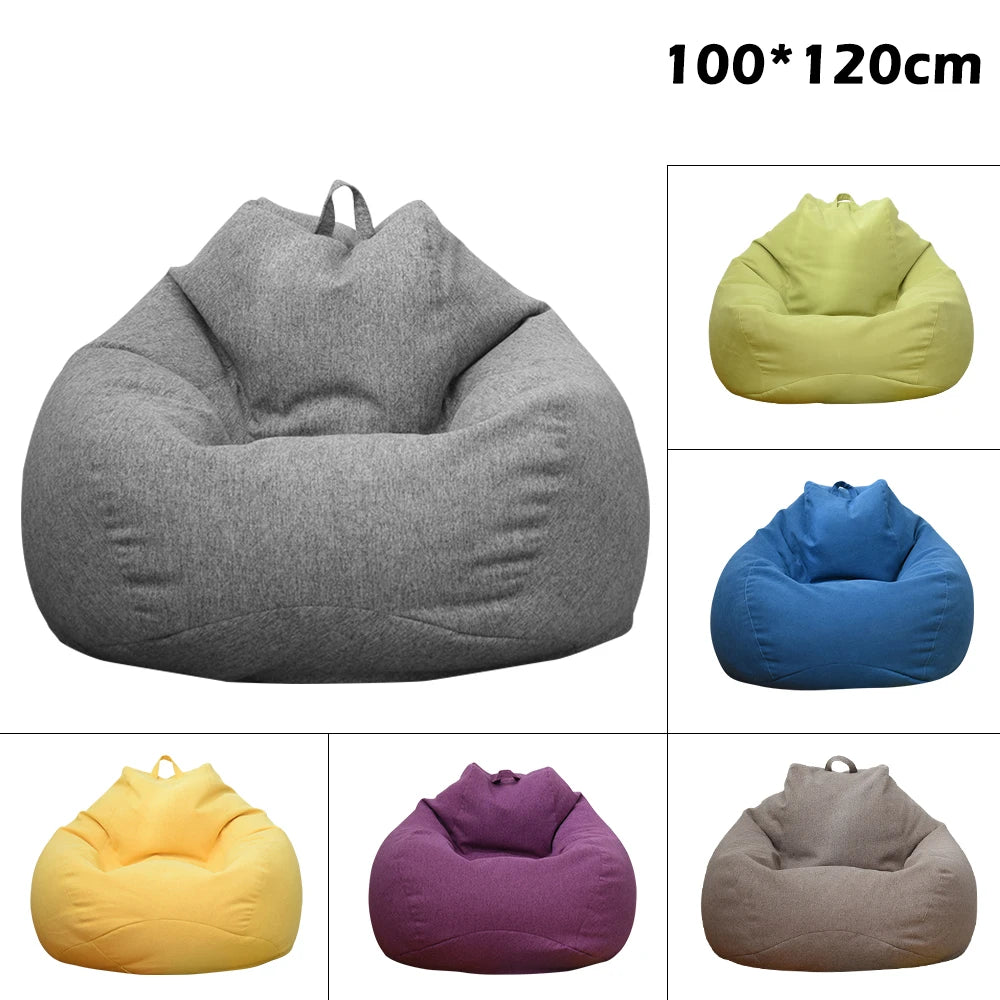 coussin sol sans rembourrage tissu moderne bleu gris jaune violet marron 100x120cm zip sac