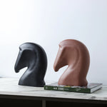 décoration moderne tête cheval résine noire sculpture intérieur minimaliste ornement maison salon erotique