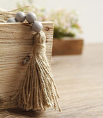 bracelet boho chic rondes tassel corde naturelle gris clair marron foncé