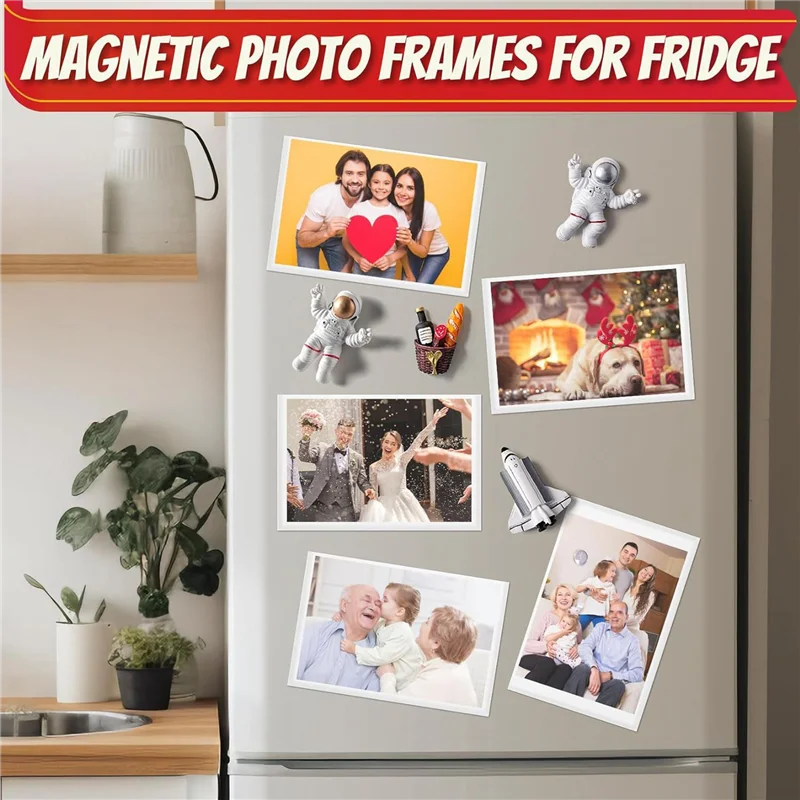 cadres photo magnétiques blancs modernes réfrigerateur 4x6 pouces pack 24