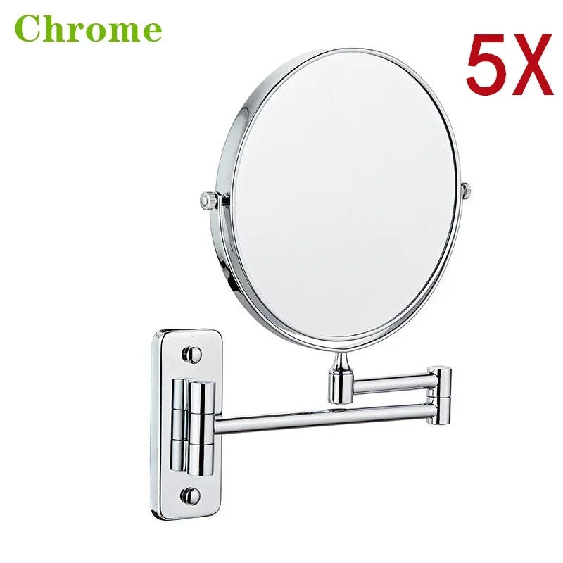 miroir cosmétique noir moderne bras articulé pouces rond sans texte