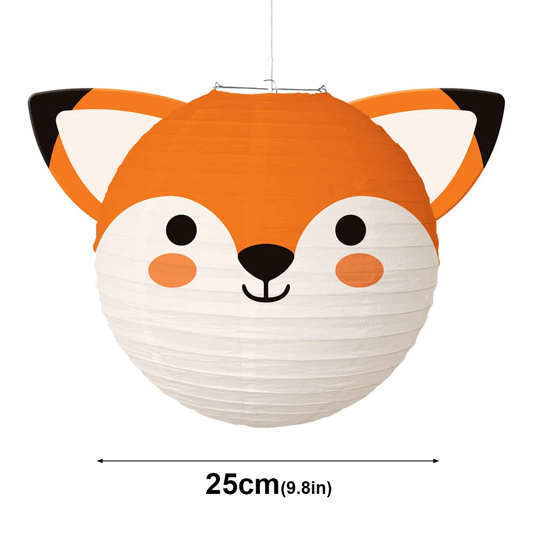 lanternes papier animaux dessin animé ours tigre panda cochon enfant carte blanche opaque suspendues