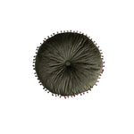 coussin rond bébé moderne motif points vintage fixé vert foncé doux mousse PU polyester