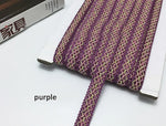 ruban dentelle marron violet or gris beige texture tissée moderne 14mm polyester