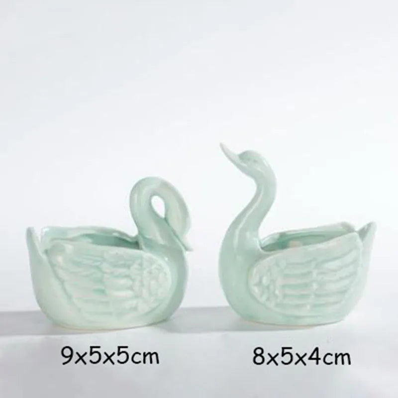 petit cache pot ceramique bleu motif poisson marin decoratif plante succulente maison