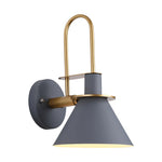 lampe murale moderne conique vis fixation noir blanc rose bleu marine jaune gris minimaliste