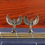 figurines angeliques resine detaillee ailes deployees antique dorure argentees