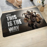tapis sol antidérapant polyester Mandalorian noir gris entrée maison salle bain chambre moderne