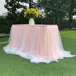jupe table tulle opaque peach bleu rose violet blanc événements anniversaires mariages festives
