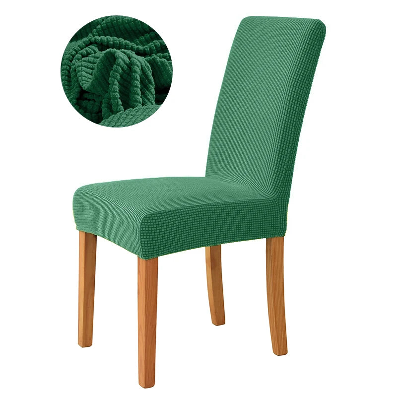 housse chaise jacquard gris rose vert marron moderne adhésif polyester pliage salon mariage banquet