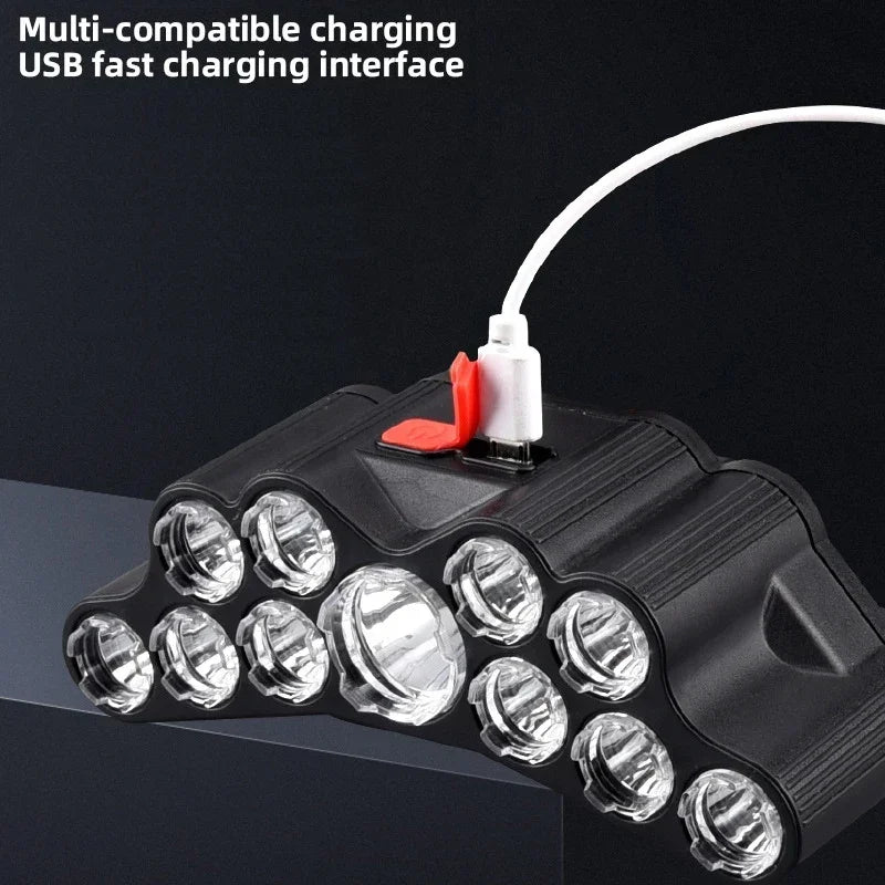 lampe frontale led ajustable bandeau noir orange sport utilitaire rechargeable usb cèle sevenled/hooks