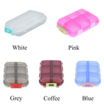 boîte pilules transparente pratique blanc rose gris bleu compartiments poignée rouge compact echangement daily