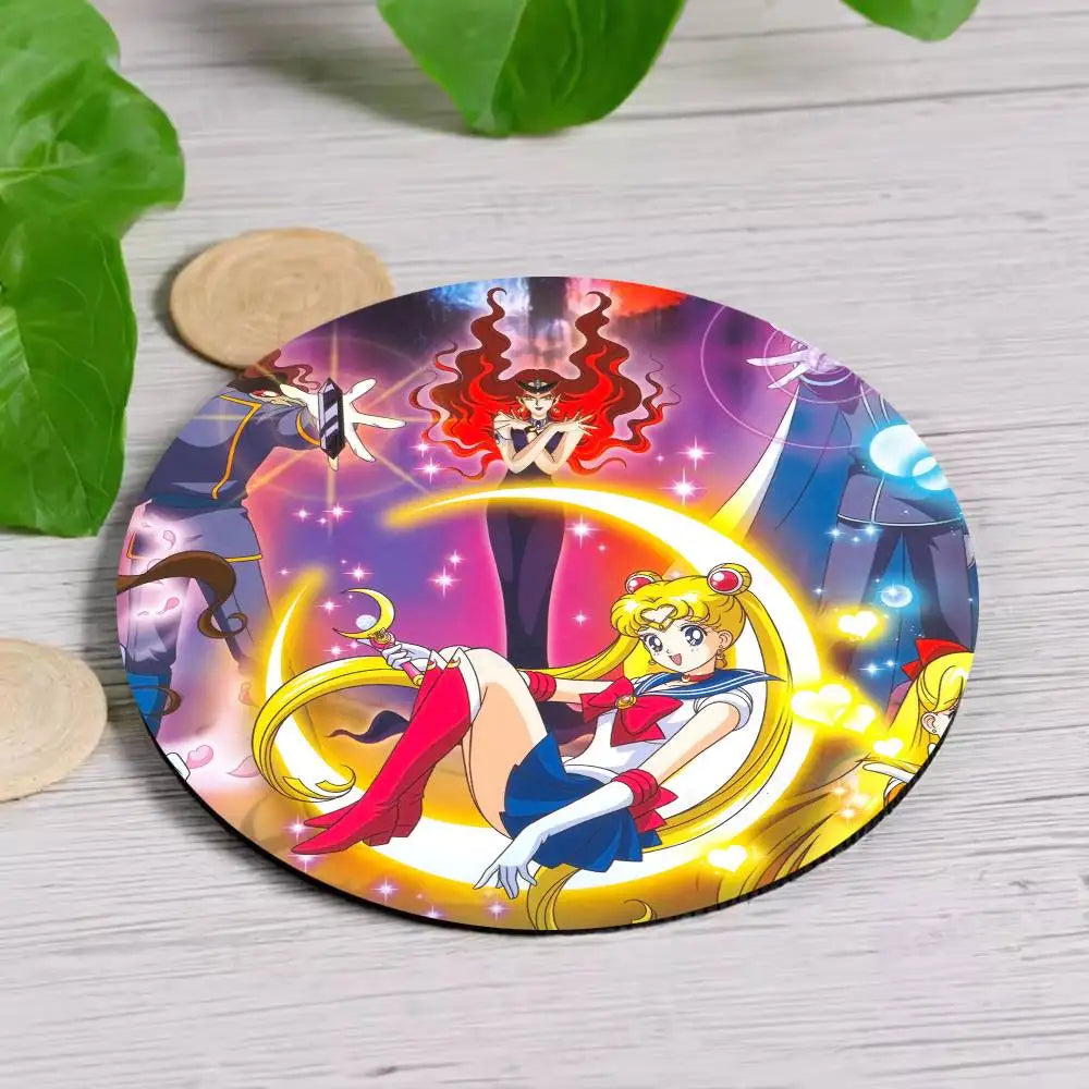 sous verres bois animes personnages féminins multicolores moderne opacité résistance chaleur hygiène table