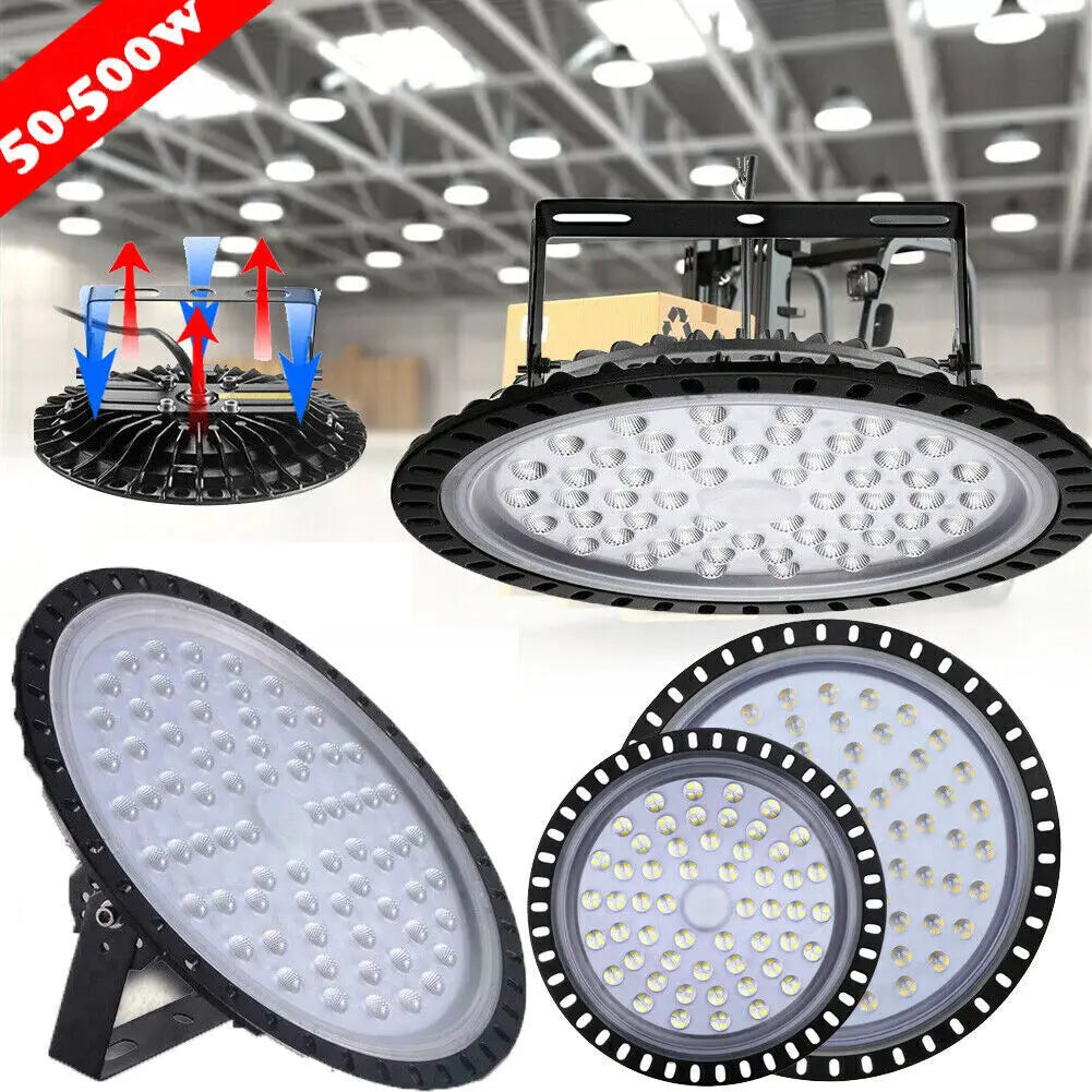 lampes led industrielles hautes luminosités noir blanc modernes rondes points lumineux tringle fixations