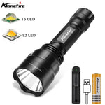 lampe torche led rechargeable 10w intense noire texturée modernisée camping