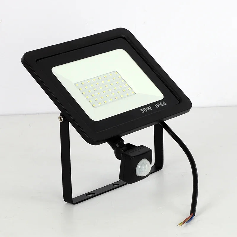 projecteur led 50w ip66 noir moderne capteur pir réglable 220v 110v