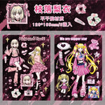 autocollants manga personnages textes confettis bleu violet noir blanc opaques scrapbooking álbum journal intime