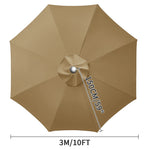 parapluie patio protection beige clair baleines moderne extérieur jardin remplacement toile supérieure
