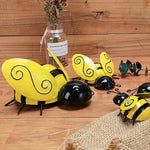 décoration extérieure abeilles jaunes noires spirales rayures métal acrylique patio jardin pendaison oeilletées