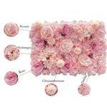Mur floral en soie rose pour baby shower et fêtes