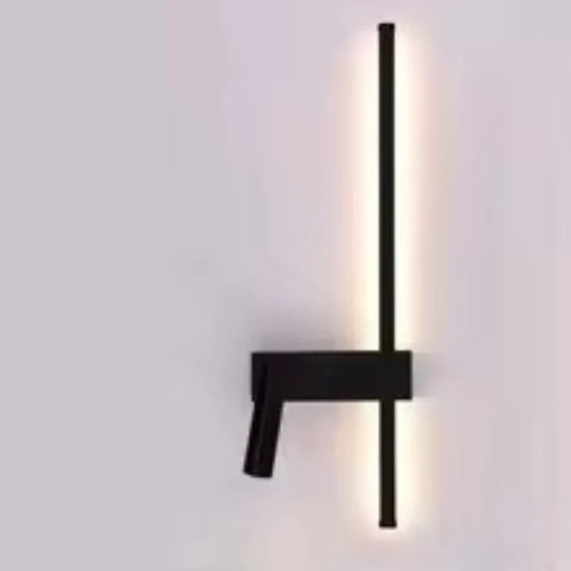 lampe murale moderne minimaliste noir interrupteur bouton chambre entrée étude fixée mur LED