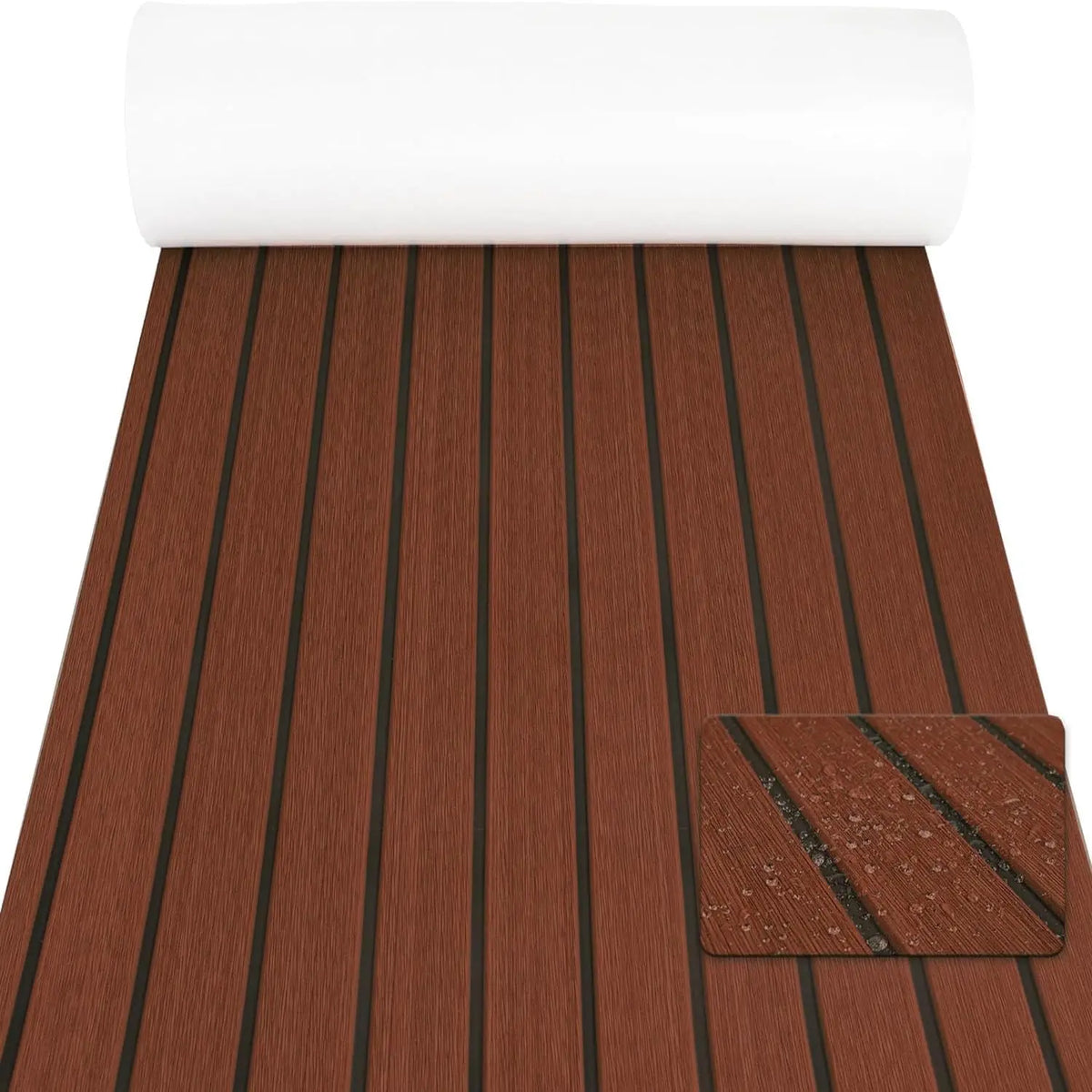 tapis sol auto adhésif eva gris marron bleu marine rayures horizontales moderne yacht bateau