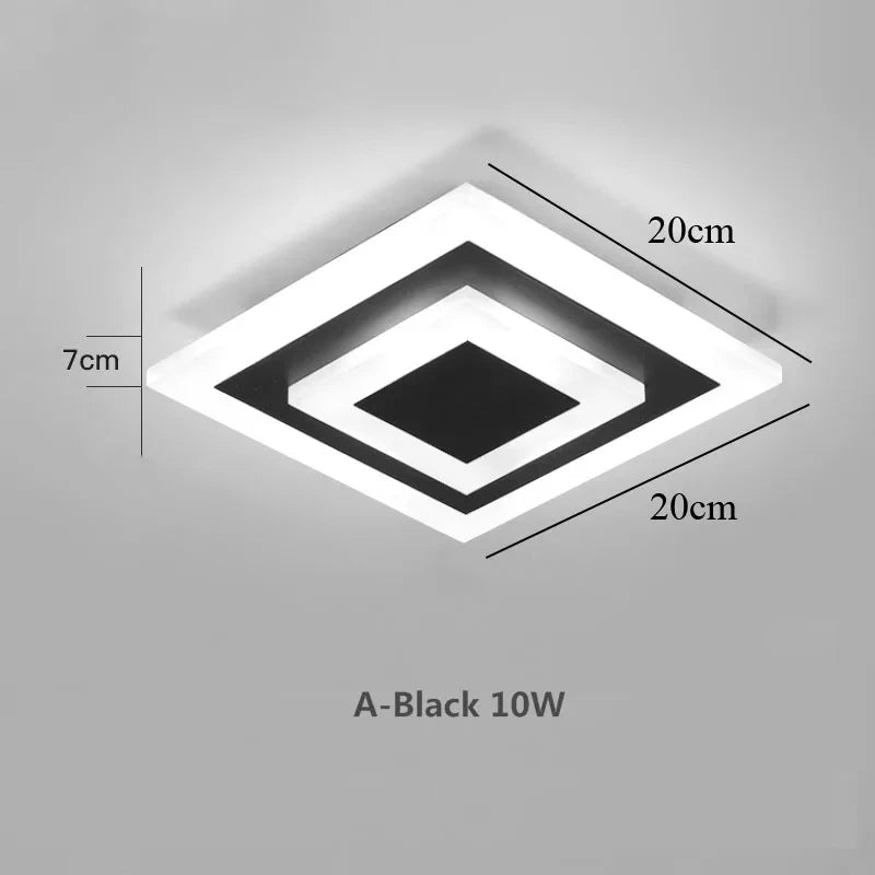 plafonnier led moderne blanc noir carré géométrique minimaliste éclairage quotidien 249 2000 lumens autonome