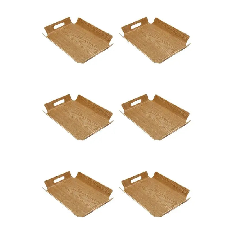 plateau bois moderne poignées beige clair cuisine décoration servir thé fruits petit déjeuner