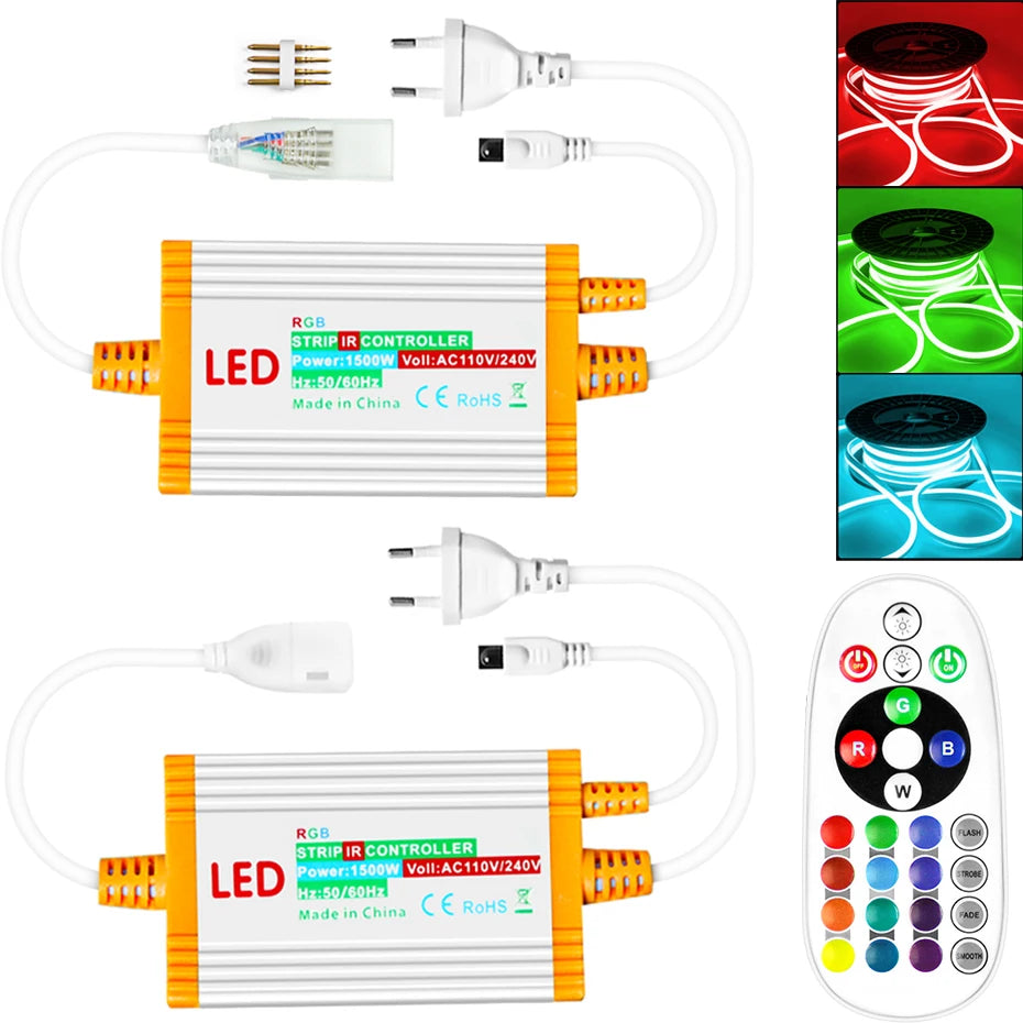 contrôleur led ip68 étanche 220v télécommande prise eu clips modernes