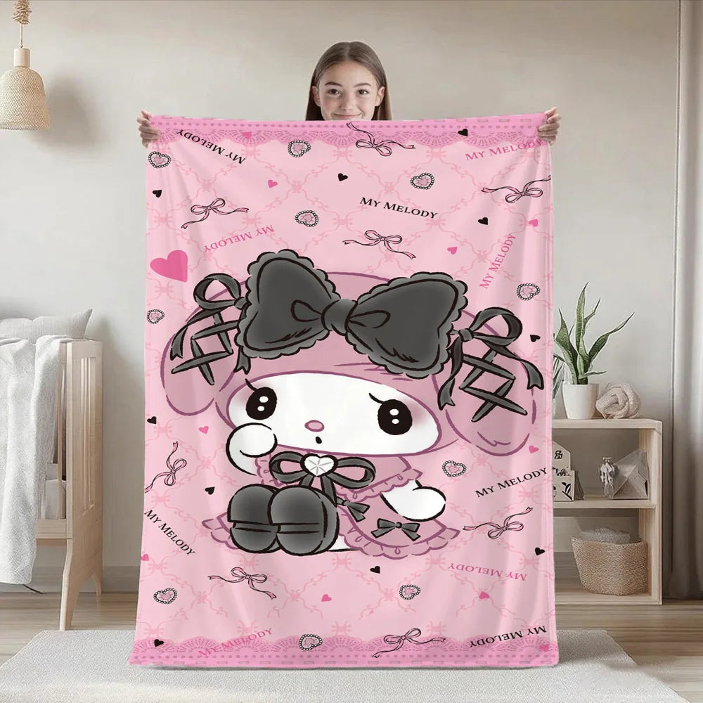 couverture polaire dessins animés coeurs rubans fleurs toutes saisons moderne hand wash polyester