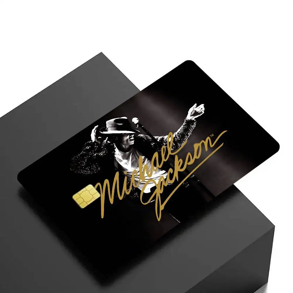 protection carte bancaire stickers michael jackson noir signature adhésifs réutilisables moderne waterproof echangement
