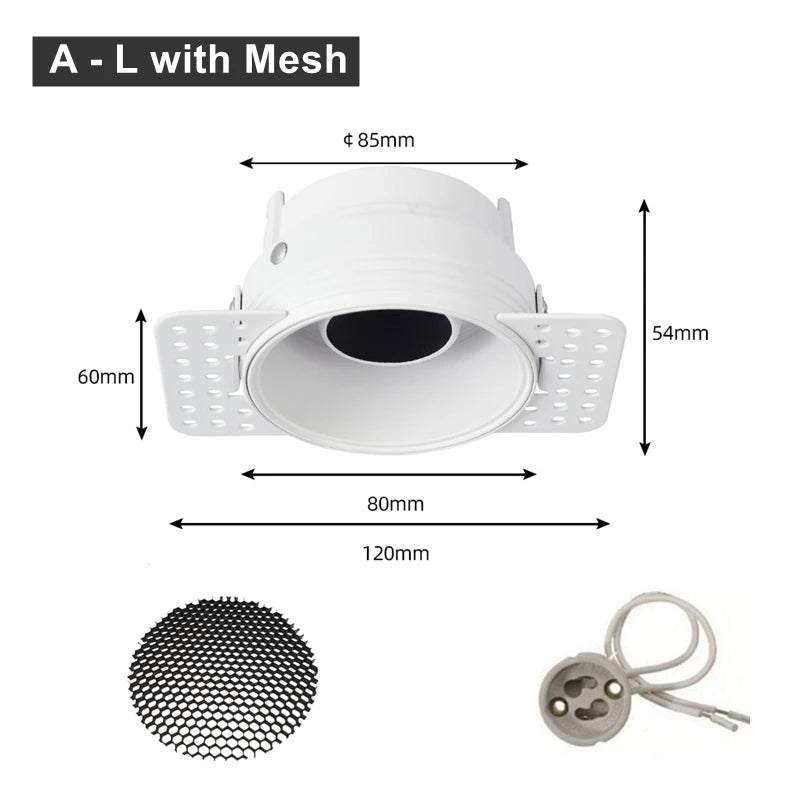 lot spots led encastrés blanc grille hexagonale anti reflet réglable moderne