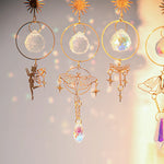 suspension décorative cristal papillon étoile anneau or blanc translucide vortex romantique pastorale