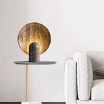 lampe résine marbrée minimaliste marron gris veineuse salon chambre coucher led moderne