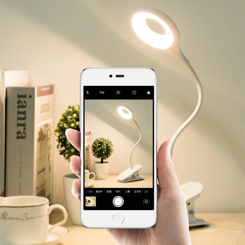lampe led clip moderne batterie lithium modes lumière rechargeable cordon type