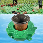 panier fleurs pot semis riz fleuri support jardin étang aquatique vert feuilles stylisées opaques