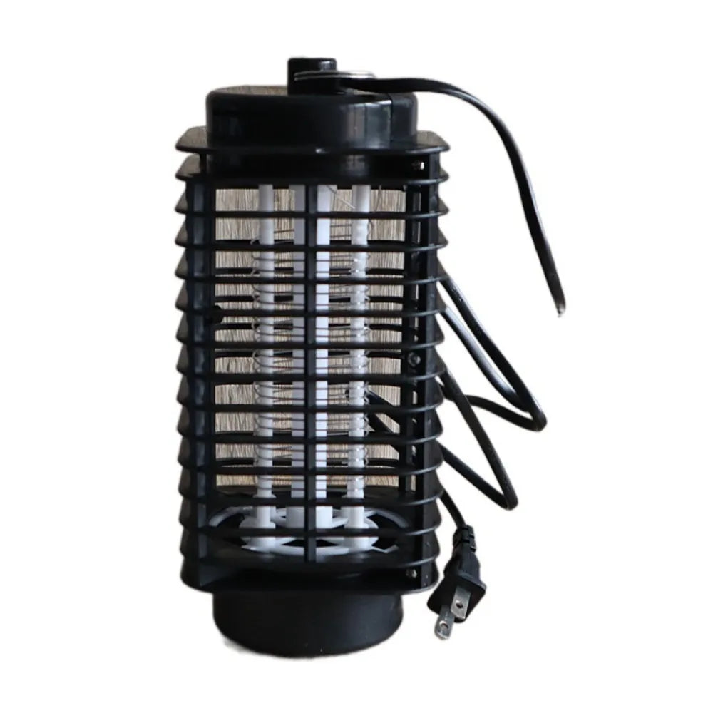 lampe anti moustiques electrique noir moderne barreaux horizontaux 22cm hauteur 10.5cm diametre
