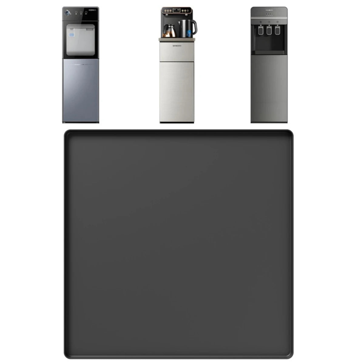 tapis silicone anti dérapant moderne plateau protection sol 50x50cm bord surélevé gris noir
