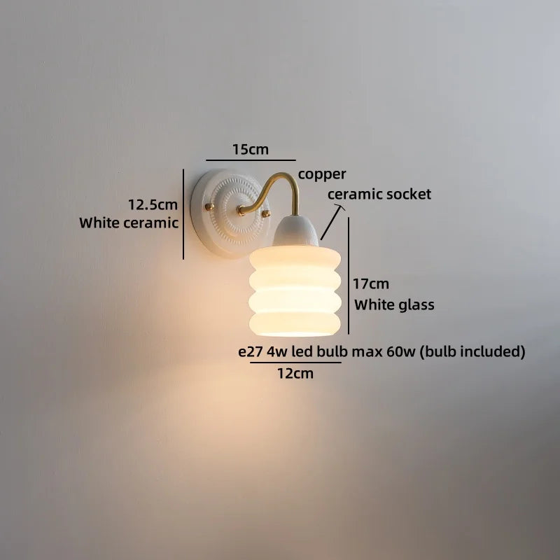 lampe murale fleurs bleues blanc doré LED classique vis fixation 4W max 60W